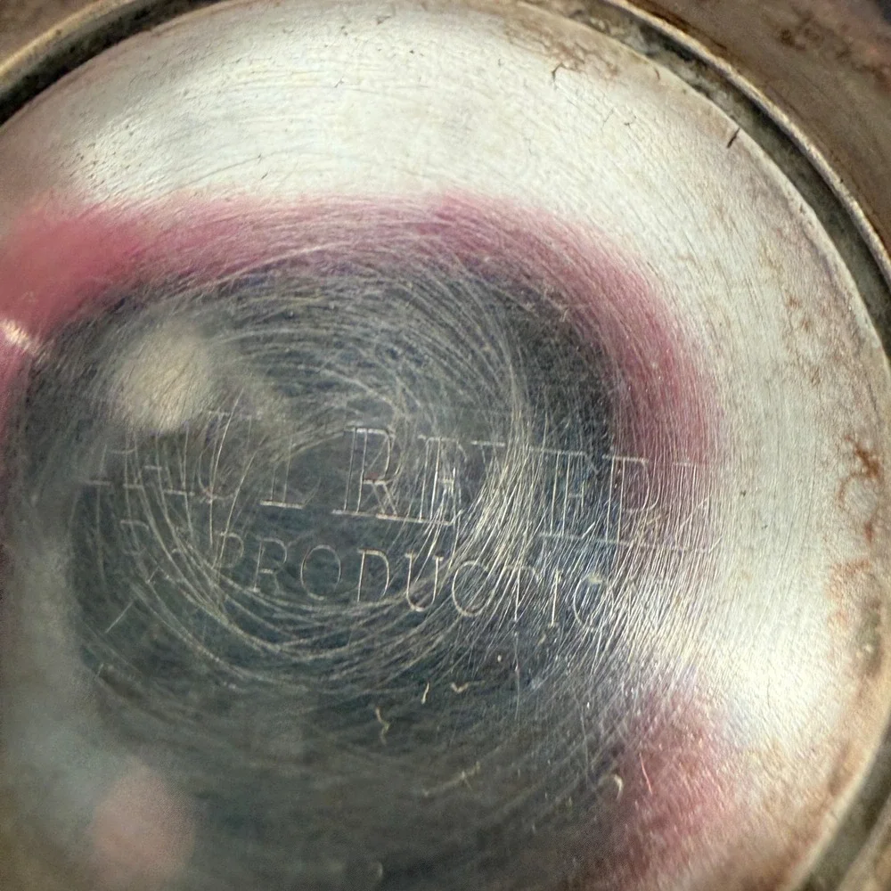 Paul Revere Reproduction Silver Plate Bowl and Engraved Stemmed Chalice Set12640